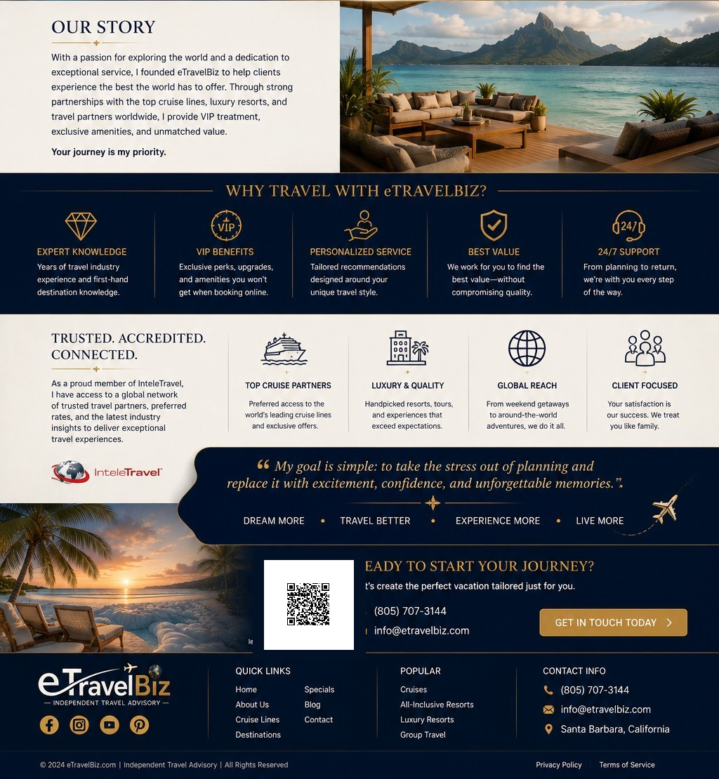 eTravelBiz About Us page details