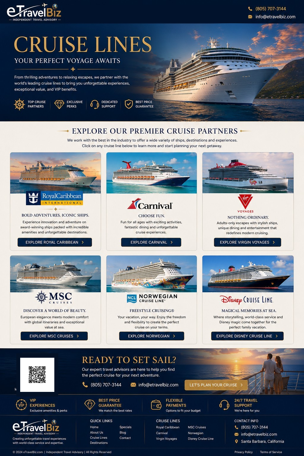Cruise Lines eTravelBiz page